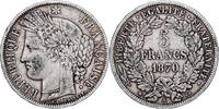 France 5 Francs Cérès, Paris, Silver, KM:819 -