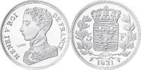 France Medaille Reproduction de la 5 Francs Henri V 1831, Silver -