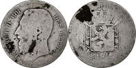 Belgium Franc Leopold II, French Legend, Silver -