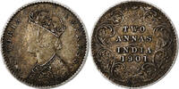 British India 2 Annas INDIA-BRITISH, Victoria, Silver, KM:469 -
