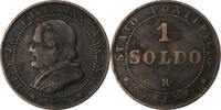 ITALIAN STATES Soldo, 5 Centesimi PAPAL STATES, Pius IX, Rome, Copper -