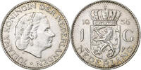 Netherlands Gulden Juliana, Silver, KM:184 -
