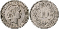 Switzerland 10 Rappen Bern, Copper-nickel, KM:27 -
