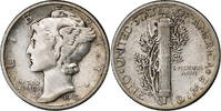 United States Dime Mercury Dime, U.S. Mint, Silver, KM:140 -