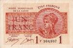 Saarland 1 Franc Sarre, F368.937 -
