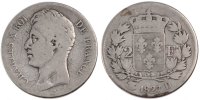 France 2 Francs Coin, Charles X, Lyon, Silver, Gadoury:516 -