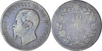 Italy 10 Centesimi Coin, Vittorio Emanuele II, Naples, Copper -