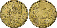 France 20 Euro Cent Paris, Brass, KM:255 -
