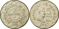 Philippines 5 Piso Acier plaqué laiton, KM:272 -