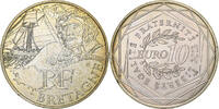 France 10 Euro Bretagne, Paris, Silver, KM:1866 -
