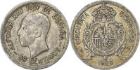 Spain 50 Centimos Coin, Alfonso XIII, Madrid, Silver, KM:741 -