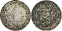Netherlands Gulden Juliana, Silver, KM:184 -