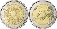 Spain 2 Euro Madrid, 30 ans Drapeau européen, Bi-Metallic -