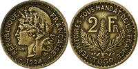 Togo 2 Francs Paris, Aluminum-Bronze, KM:3 -