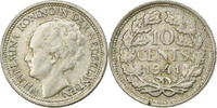 Netherlands 10 Cents Wilhelmina I, Silver, KM:163 -