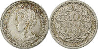 Netherlands 10 Cents Wilhelmina I, Silver, KM:145 -