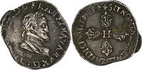 France 1/2 Franc Henri IV, Lyon, Silver, Gadoury:590, KM:14.2 -