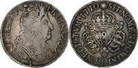 France Ecu Louis XIV, Écu aux 3 couronnes, Rennes, Silver -