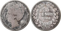 Netherlands 25 Cents Wilhelmina I, Silver, KM:120.2 -
