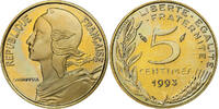 France 5 Centimes Marianne, Paris, Proof, Aluminum-Bronze -