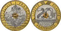 France 20 Francs Mont Saint Michel, BU, Tri-Metallic -
