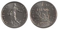 France 1/2 Franc Coin, Semeuse, Nickel, Gadoury:429 -