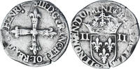 France 1/4 Ecu croix de face Henri III, Nantes, Silver -