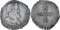 France 1/2 Franc buste lauré Henri IV, Rouen, Silver -