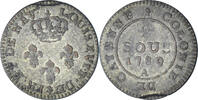 Guyana 2 Sous Louis XVI, Colonie de Cayenne, Paris, Copper -