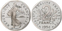 France 2 Francs Semeuse, Paris, Série BE / Proof, Nickel -