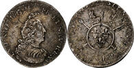 France 1/12 Ecu aux insignes Louis XIV, Lyon, réformé, Silver -