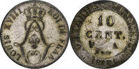 Guyana 10 Cents Louis XVIII, Paris, Billon -