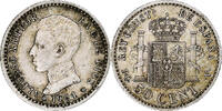 Spain 50 Centimos Alfonso XIII, Madrid, Silver -