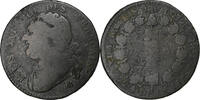 France 12 Deniers 1792 / AN 4 Strasbourg Louis XVI, Strasbourg, Bronze F(12-15)