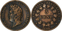 FRENCH COLONIES 5 Centimes Louis - Philippe, Paris, Bronze -