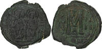 Follis Justin II et Sophie, Constantinople, Bronze -