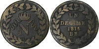France 1 Décime Napoleon I, Strasbourg, Bronze, Gadoury:195e -