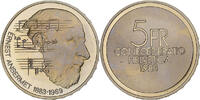 Switzerland 5 Francs Ernest Ansermet, Bern, Proof, Copper-nickel -
