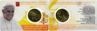Vatican 50 Euro Cent Pape François, Coin card.FDC, Rome, Nordic gold -