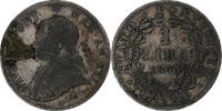 Vatican 1 Lire PAPAL STATES, Pius IX, Rome, Silver -