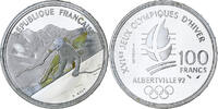 France 100 Francs 1992 Olympics, Albertville, Alpine Skiing, MDP -