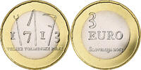 Slovenia 3 Euro Tolmin Peasant Revolt, Bi-Metallic, KM:108 -