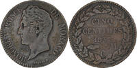 Monaco 5 Centimes Honore V, Paris, Copper, Gadoury:MC102 -