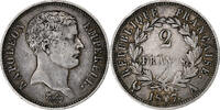 France 2 Francs Napoleon I, tête de nègre, Paris, Silver -