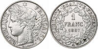 France 1 Franc Cérès, Paris, Silver, Gadoury:465a, KM:822.1 -