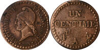 France 1 Centime Dupré, Paris, Copper, Gadoury:76 -