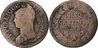 France 5 Centimes Dupré, Paris, Surfrappe du Décime, Copper -