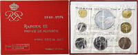 Monaco Coffret 10 c. à 50 frs. Rainier III, Set 10 c. à 50 frs., 25 years of reign, MDP -