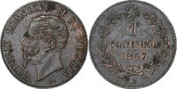 Italy Centesimo Vittorio Emanuele II, Milan, Bronze, KM:1.1 -