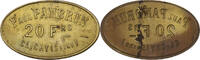 France 20 Francs Épicerie Paul Pambrun, Clichy, Brass -